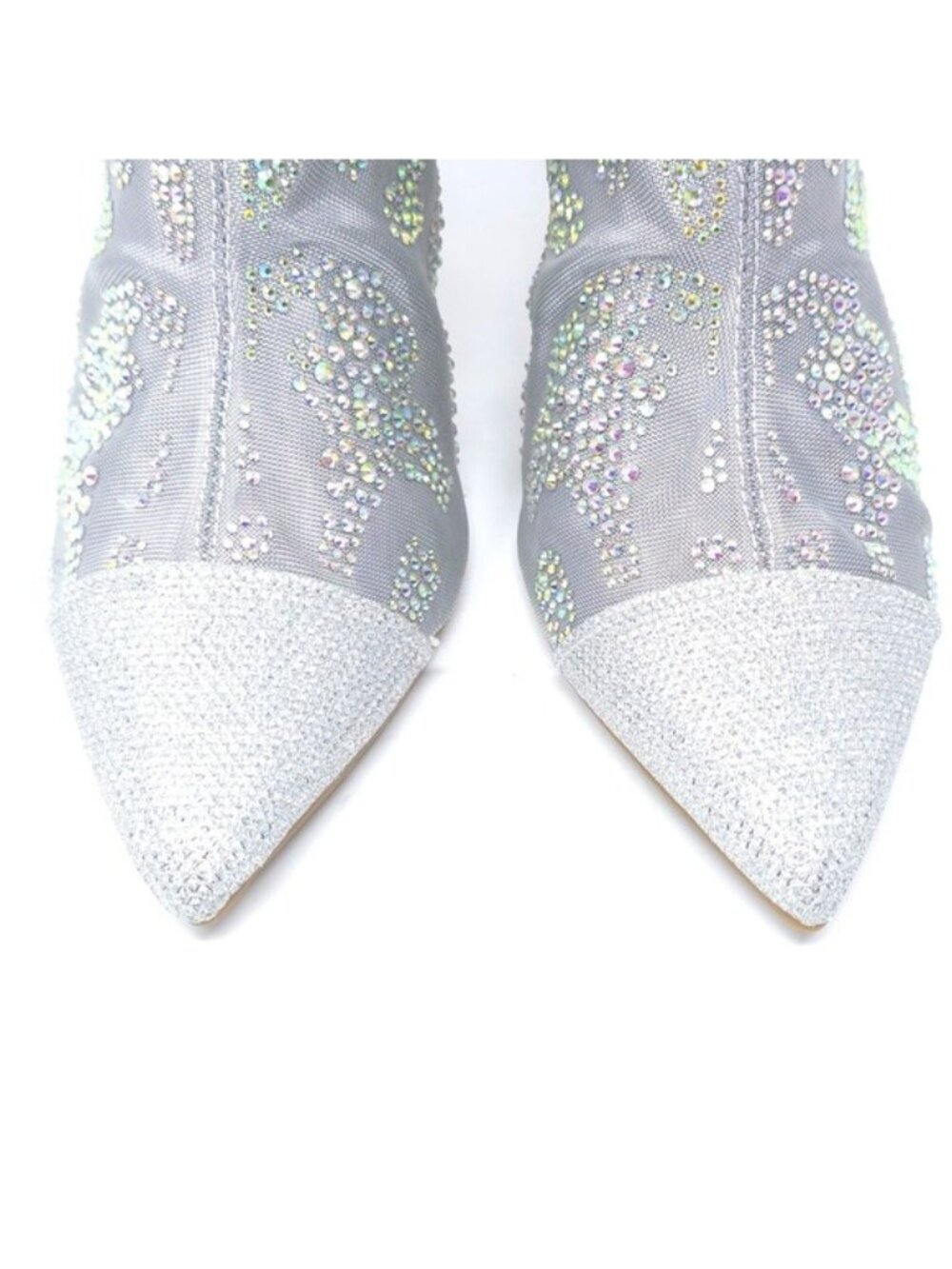 Thalia Sodi Booties Shaylene Embellished Stiletto Heel Silver Size 8M - Picture 7 of 11